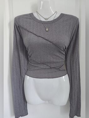 NWT Gray Crop Top Womens Size: XL